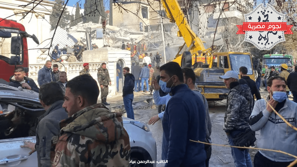 من قصف حي المزة في دمشق