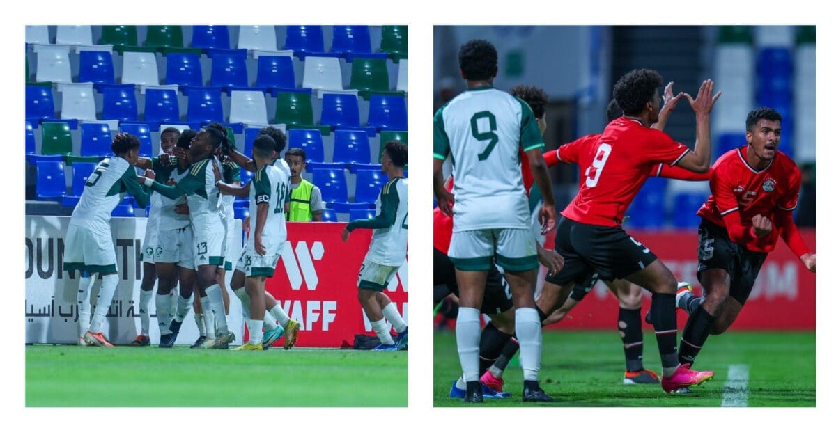 من مباراة مصر والسعودية - مصدر الصورة: حساب بطولة غرب آسيا على تويتر