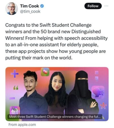 طالبة سعودية تفوز بالمركز الثالث عالمياً في تحدي Swift من شركة أبل العالمية